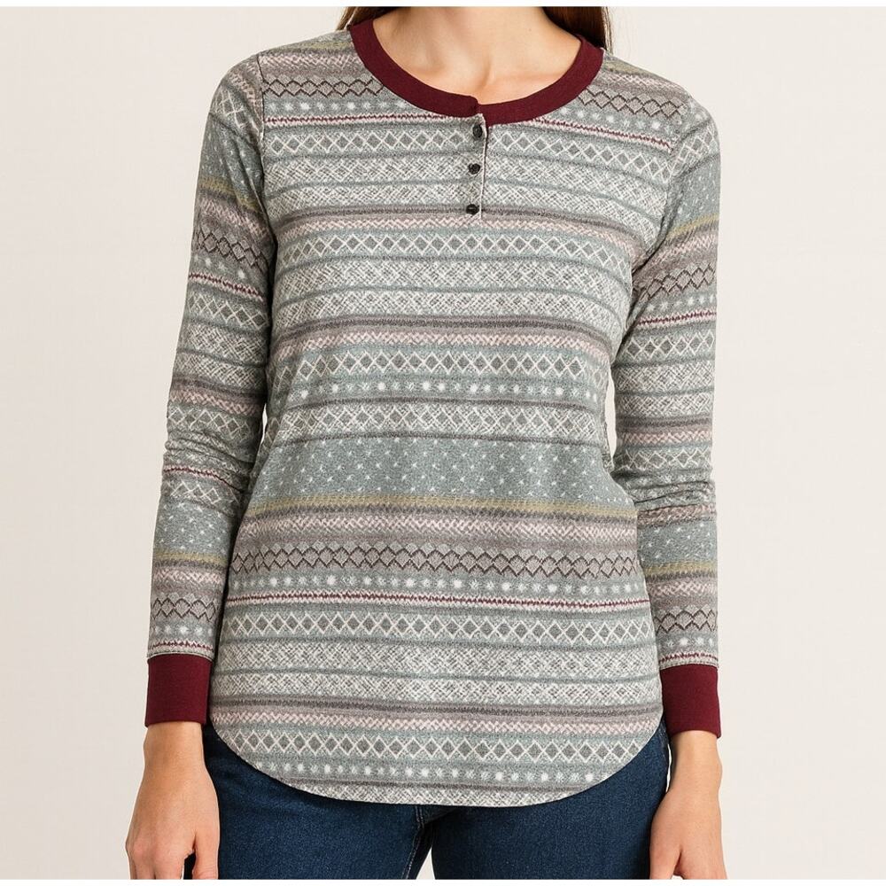 Simply Vera Vera Wang ST Small Tall Henley Shirt